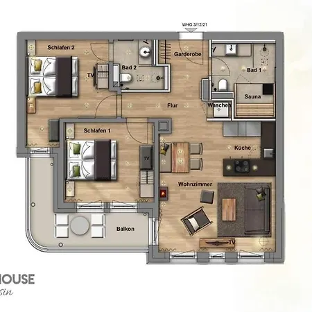 Beachhouse Bansin App 12 *